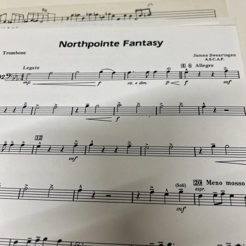 Vintage Trombone Folders,‎ UGA Music Camp, Army Music Sheet Music, 1992 Music